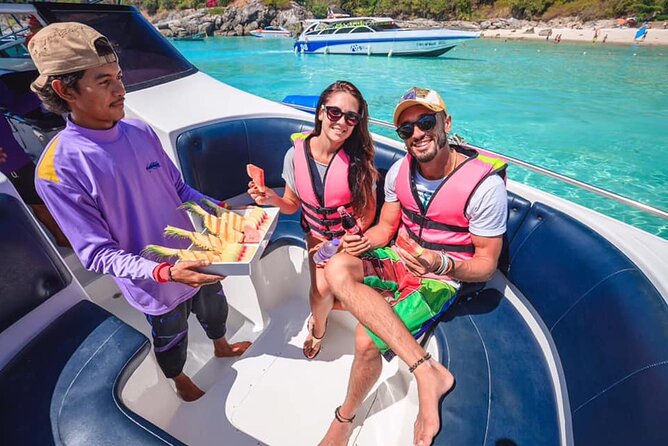 Coral Island by Speed boat from Phuket - Coral Beach Club: white sand, snorkeling gear, and a Thai lunch break