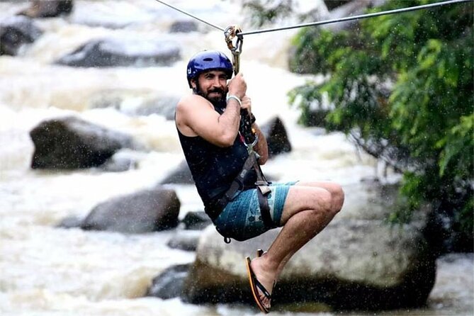 Phang Nga Tour with White Water Rafting and Zipline - The waterfall reset and zipline flying: Flying Fox 150 m