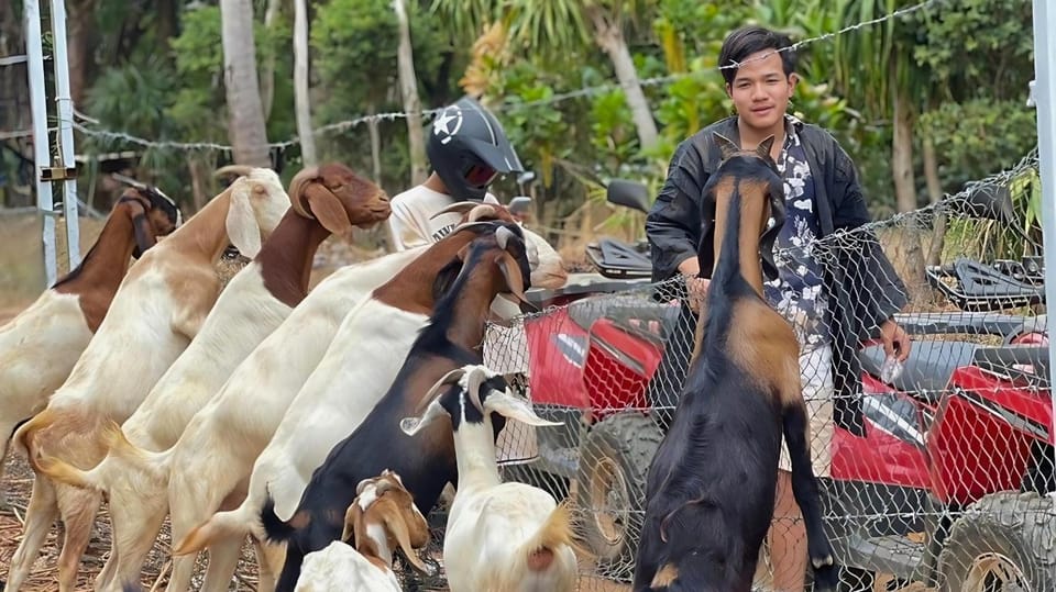 Phuket: ATV Ride with Secret Sea Viewpoints and Swing - Swinging at the viewpoint and feeding goats with milk