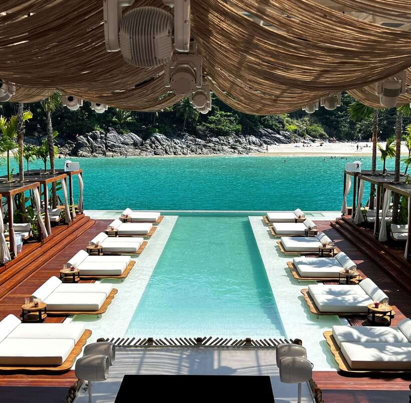 Phuket: YONA Floating Beach Club Day Experience - Inside YONA: 360-degree views, pool time, and DJ show energy
